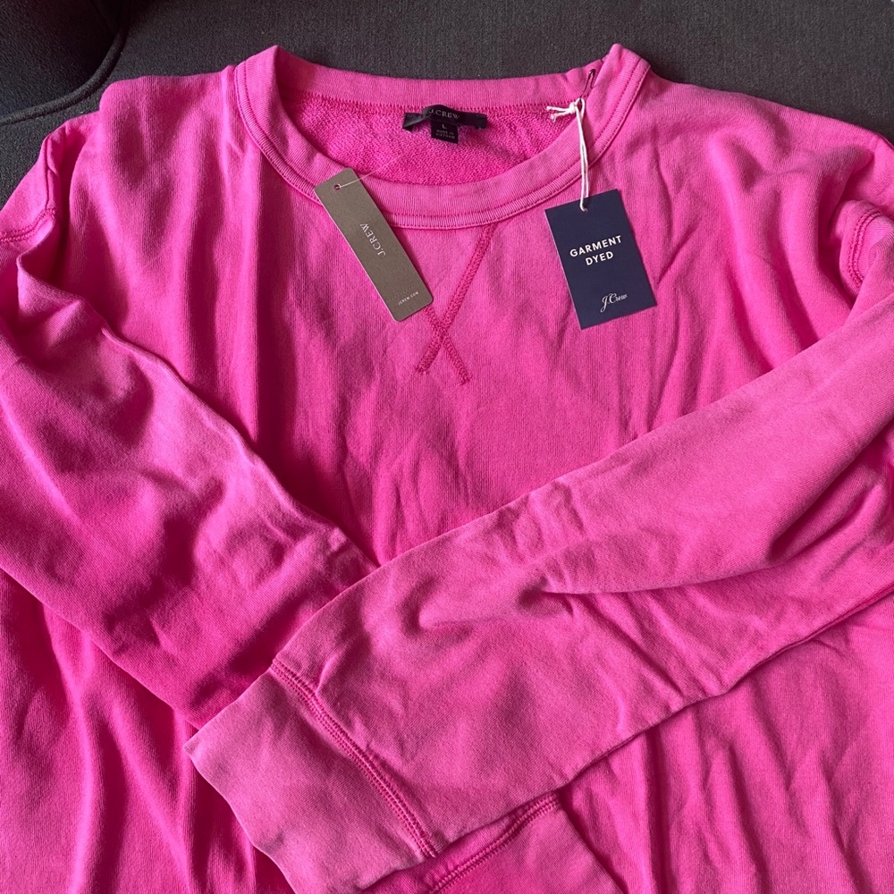 J Crew Garment-Dyed Crewneck Sweatshirt Large NWT